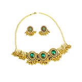 Maxbell Vintage Necklace Earring Set Gorgeous Trendy for Prom Anniversary Party Green Gem