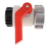 Max 1000L IBC Tank HDPE Screwable Ball Valve DN50 50mm 2" Inlet Diameter 75mm