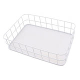 Maxbell Iron Wire Storage baskets Fruit Sundries Holder for Pantry Rack Bathroom White