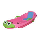 Maxbell Snow Sled Wear Resistant Non Slip Board Sledge for Skating Skiing Winter Frog Pink