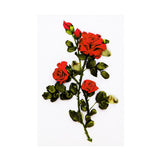 Max Ribbon Embroidery Kit Rose DIY Wall Decor 3D Painting Stamp Needle Work Red