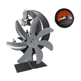 Maxbell Fireplace Fan Decoration Gadget Practical Metal for Stoves Fireplace Gray