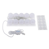 Maxbell 10x Hollywood Style LED Vanity Lights Dimmable Makeup Mirror Light Bulbs Kit 3 Colors