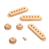 Maxbell Light Yellow Guitar Pickup Cover and Knobs Switch Tip Set