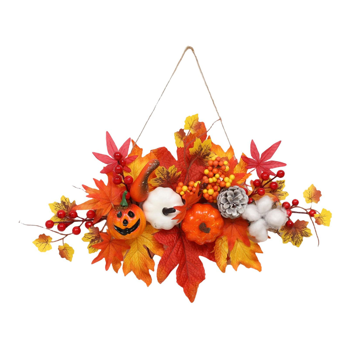 Maxbell Thanksgiving Pumpkin Decorating Hanging with Lights for Porch Door Halloween StyleC