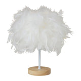 Maxbell Modern Feather Table Lamp Desk Light Romantic for Wedding Dorm Study Room White