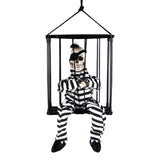 Maxbell Screaming Animated Decorations Halloween Scary Talking Skull Cage Prisoner One-eyed Cage Specter