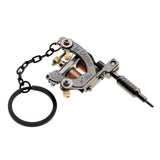 Max Alloy Tattoo Gun Keychain Mini Tattooing Machine Necklace Pendant Decoration Silver G