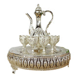 Maxbell Coffee Pot Set with Drinking Cups Tea Serving Set for Party Wedding Decor Argent