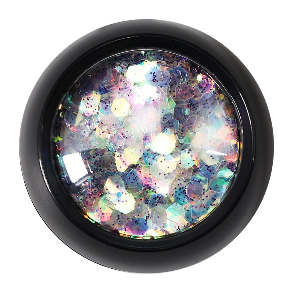 Max Maxb Nail Art Glitters Shimmer Sequins Flakes Paillette for Face Eyes Cheek Purple