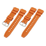 Maxbell Rubber Watch Band Strap Watch Band 18mm Width for W-735H F-108WH Sgw-400H Orange Argent