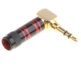 Maxbell 3.5mm Right Angle Male Plug Gold Plated Solder Connector for Phone Red
