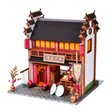 Maxbell 1/24 DIY Miniature Dollhouse Kits Chinese Inn with Furniture LED Lights Set
