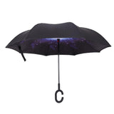 Maxbell Double Layer Inverted Reversible Umbrellas Umbrella Parasol Upside Down Starry Sky