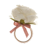 Maxbell Artificial Flower Napkin Rings Rustic Napkin Ring Holders for Luncheons White