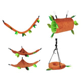 Maxbell Plush Hamster Hammock Leaf Hanging Tunnel Cage for Ferret Squirrel Parrot