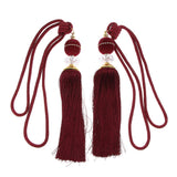 Max 1 Pair Hanging Ball Curtain Tieback Tassels Curtain Accessories Red