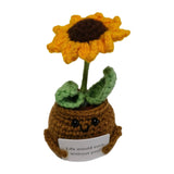 Maxbell Funny Positive Knitting Doll Crochet Ornament for Cafe Living Room Farmhouse Flower