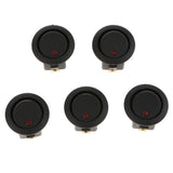 Max 5 pieces 12V 16A 3-PIN Dot Led Round Rocker Toggle Switch For Car Truck red light
