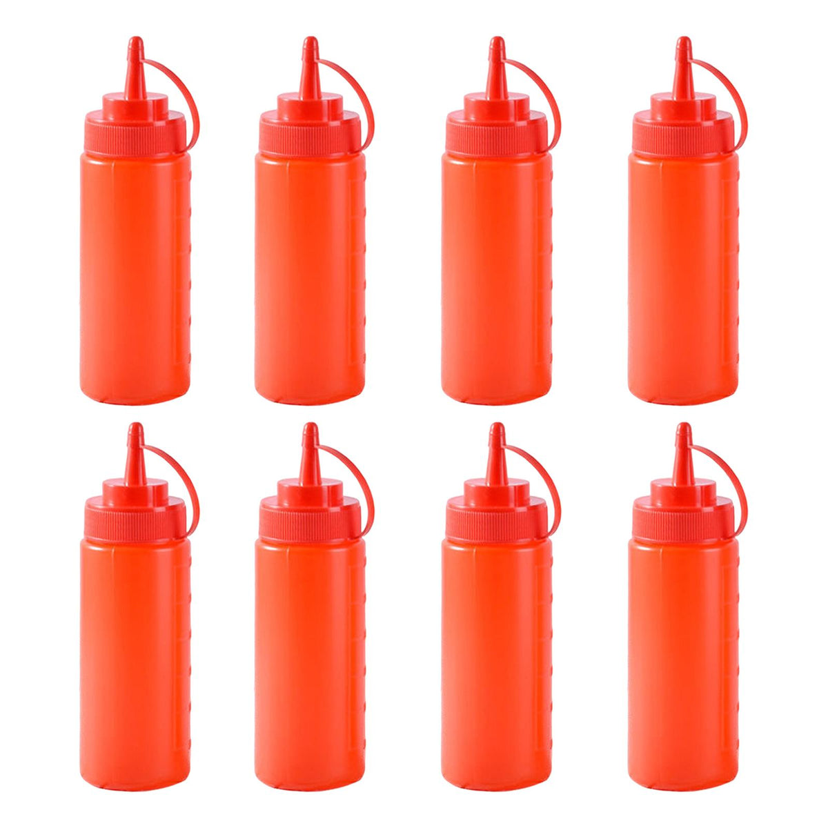 Maxbell 8 Pieces Household Sauce Bottles Ketchup Dispenser for Picnic BBQ Condiments Red
