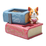 Maxbell Creative Resin Succulent Pot Garden Planter Corgi Figurine Home Decor Book
