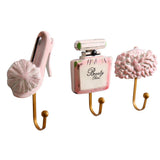 Maxbell 3Pcs/Set Resin Hook Hanger Rack Wall Mount Home Decor H