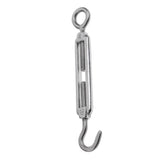 Maxbell 304 Stainless Steel Hook & Eye Turnbuckle Open Body Wire Rope Tightener M4