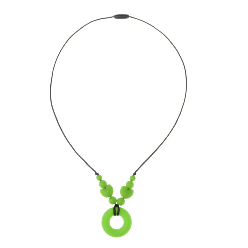 Maxbell Neonatal Toys with Baby Molars Necklace Great Gift for Baby yellow-green