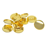 Max 10Pcs 25mm Brooch Making Blank Cabochon Bezel Setting Trays for Badge Golden