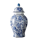 Maxbell Ceramic Ginger Jar with Lid Vase Traditional Chinoiserie for Home Hexagon General Jar