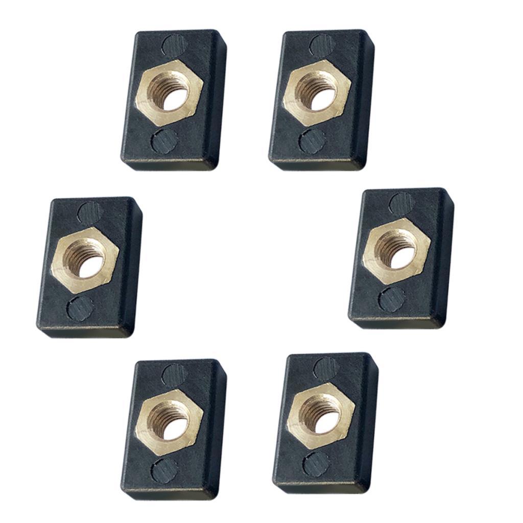 Max 6pcs M6 Copper Nut Nutsert Nylon Hardware for Kayak Boat Mariner Trail Rail