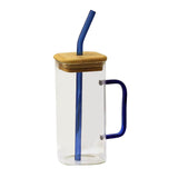 Maxbell Drinking Clear Glasses Birthday Gifts for Iced hot Cold Beverages Blue