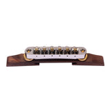 Max Maxb Chrome Plated Jazz Guitar Bridge Tailpiece with Gold Roller Saddle