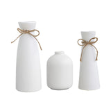 Maxbell 3 Pieces Ceramic Vase Aesthetic Bud Vase Nordic Porcelain Vases Desktop Vase White