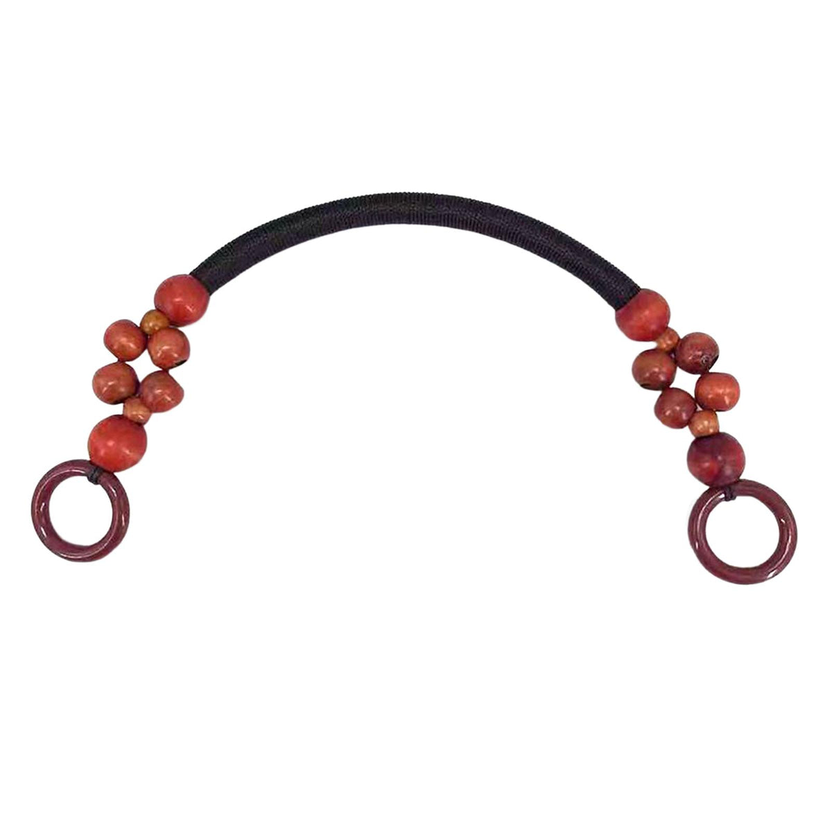 Maxbell Wooden Bead Bag Handle 48cm Bag Strap Purse Handles Strap Replacement DIY Red Brown