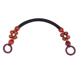 Maxbell Wooden Bead Bag Handle 48cm Bag Strap Purse Handles Strap Replacement DIY Red Brown