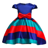 Max Flower Girl Dress Stripes Bow Wedding Bridesmaid Birthday Pageant 3-4 Years