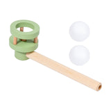 Maxbell Wooden blowing ball Toy Floating Ball Game Toy for Party Supplies Children Kids Green