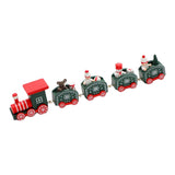 Maxbell Christmas Wooden Train Miniature Painted Ornament for Festival party Green
