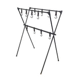 Maxbell Camping Hanging Rack Shelf with 12 Hooks Tripod for Outdoor Barbecue