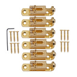 Max 6 Pieces Single Individual Bridge Saddles for Electric Guitar Parts Golden