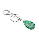 Maxbell Cute Waterdrop SHape Gemstone Pendant Keychain Keyring DIY Malachite