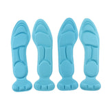 Max 2 Pairs Non-Slip Sponge Massage Insole with Heel Cushion Insert Unisex Blue