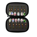 Maxbell 16 Pieces Portable Fishing Lures Spinners Spoon Baits Set Artificial Bait StyleC