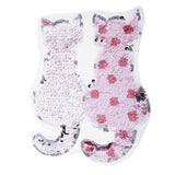 Max Cute Cat Sequins Sewing Applique Reversible Embroidery Clothes Patches Pink