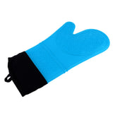 Max Heat Resistant Silicone Oven Glove Pot Holder Grilling Cooking Baking Blue