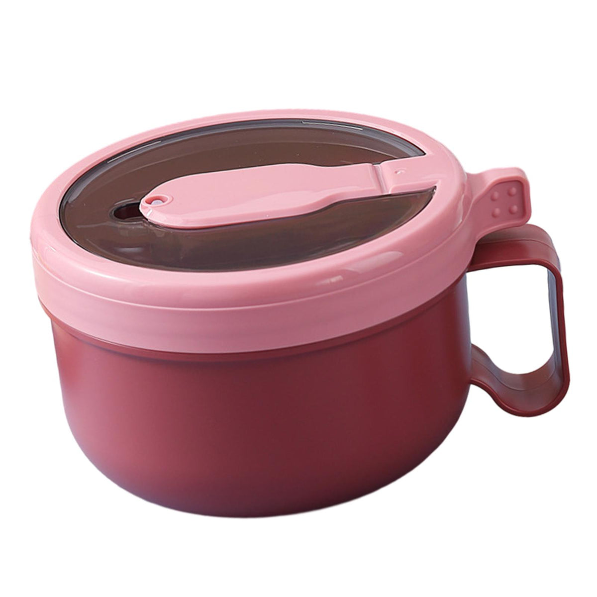 Maxbell Japanese Ramen Bowl 850ml/29oz with Lid and Handle for Travel Kitchen Office Red