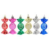 Maxbell 6 Pieces Christmas Tree Decorations Candy Ornaments for Holiday New Year Multicolor
