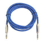 Max Bass Guitar 6.35mm Stereo Male to Male Audio Cable Nylon Braided Cord 3m