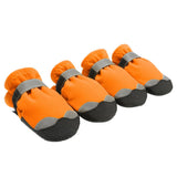 Maxbell 4 Pcs Pet Dog Shoes Boots Anti-Slip Waterproof Pet Paw Protector Dog Shoes  Orange-S